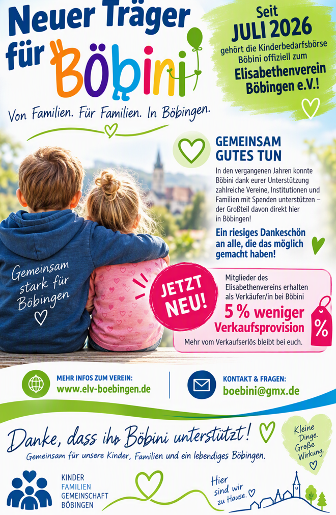 Der Elisabethenverein Böbingen an der Rems e.V. begrüßt seinen Neuzugang Böbini ganz herzlich Copy